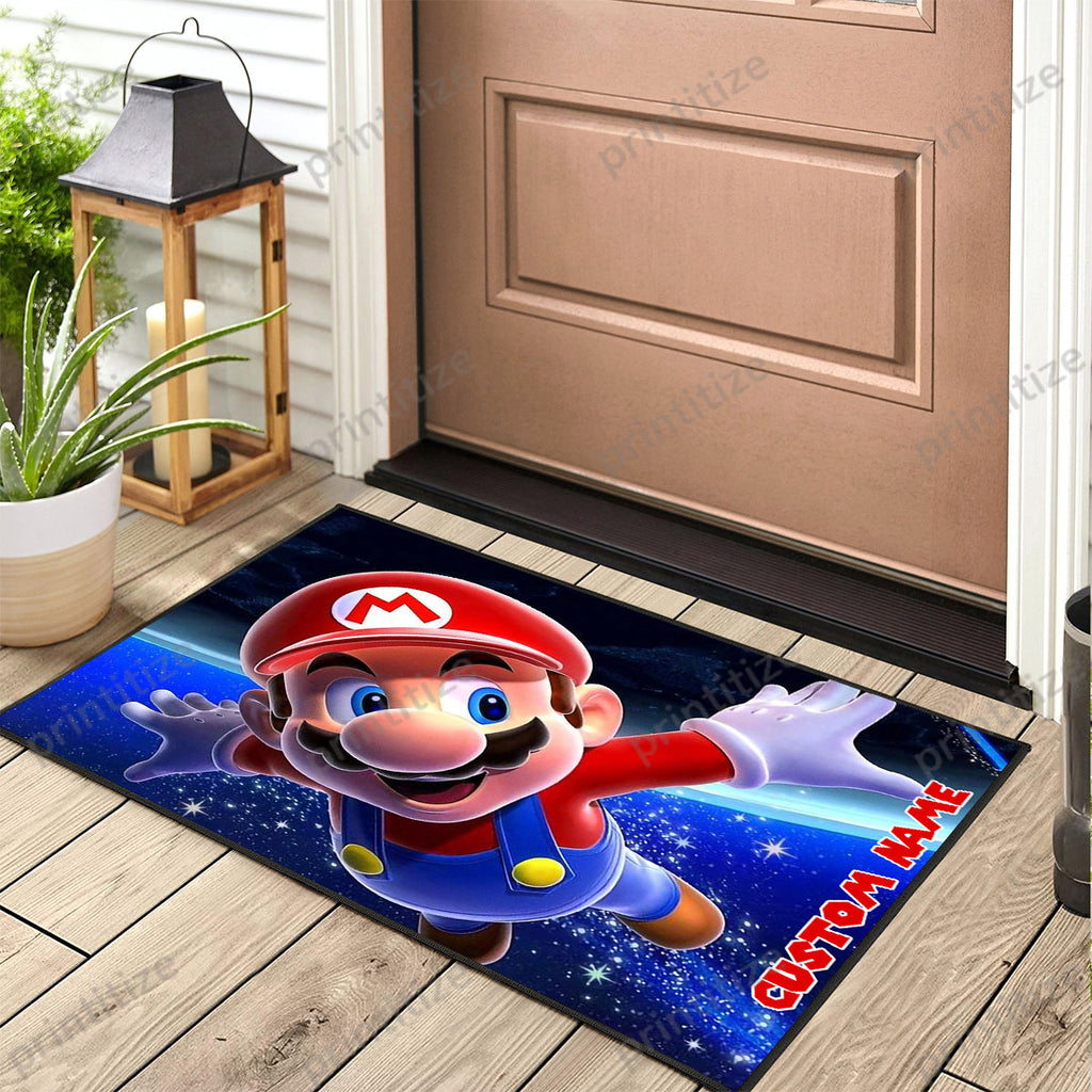 Personalized Custom Name Super Mario Bros Galaxy Doormat