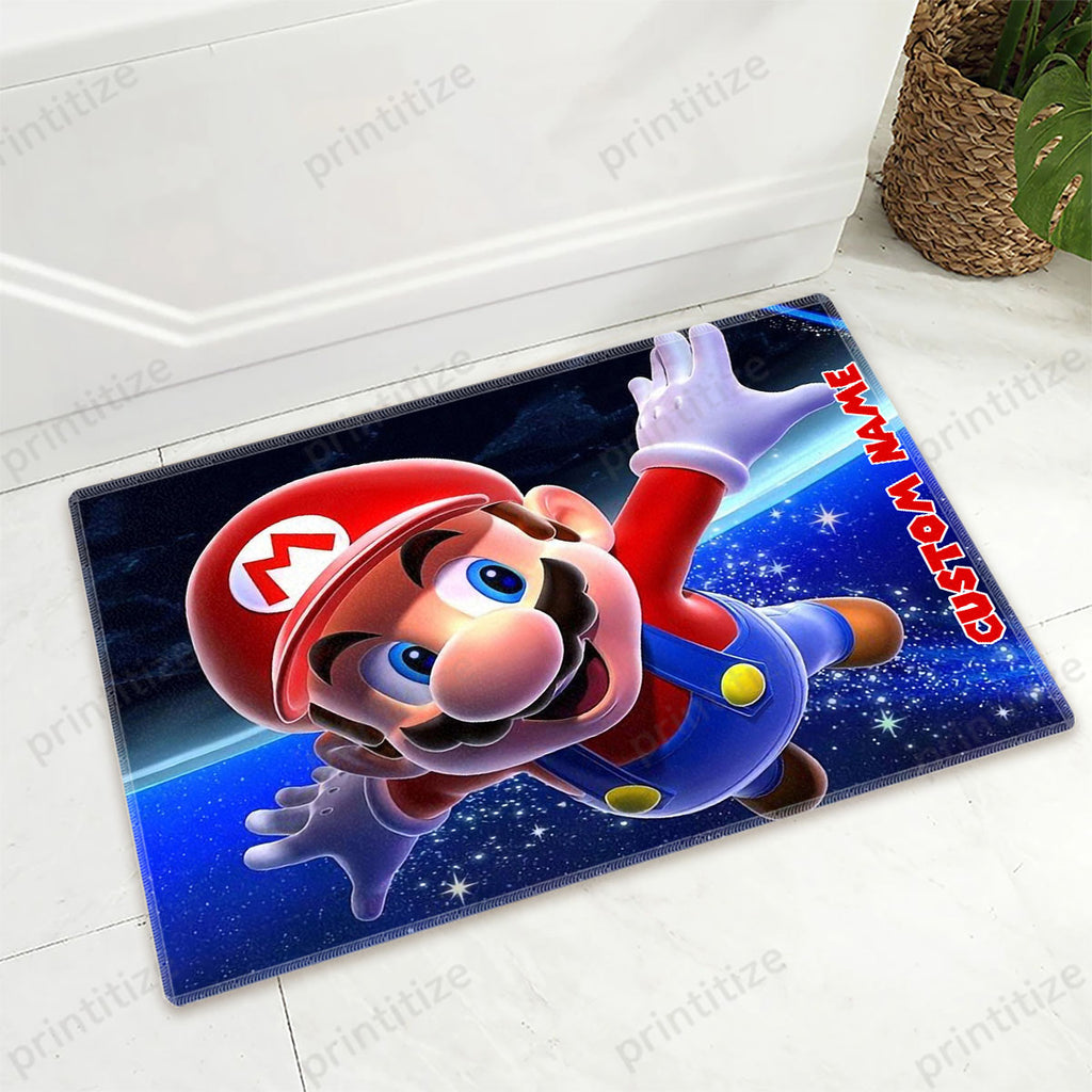 Personalized Custom Name Super Mario Bros Galaxy Doormat