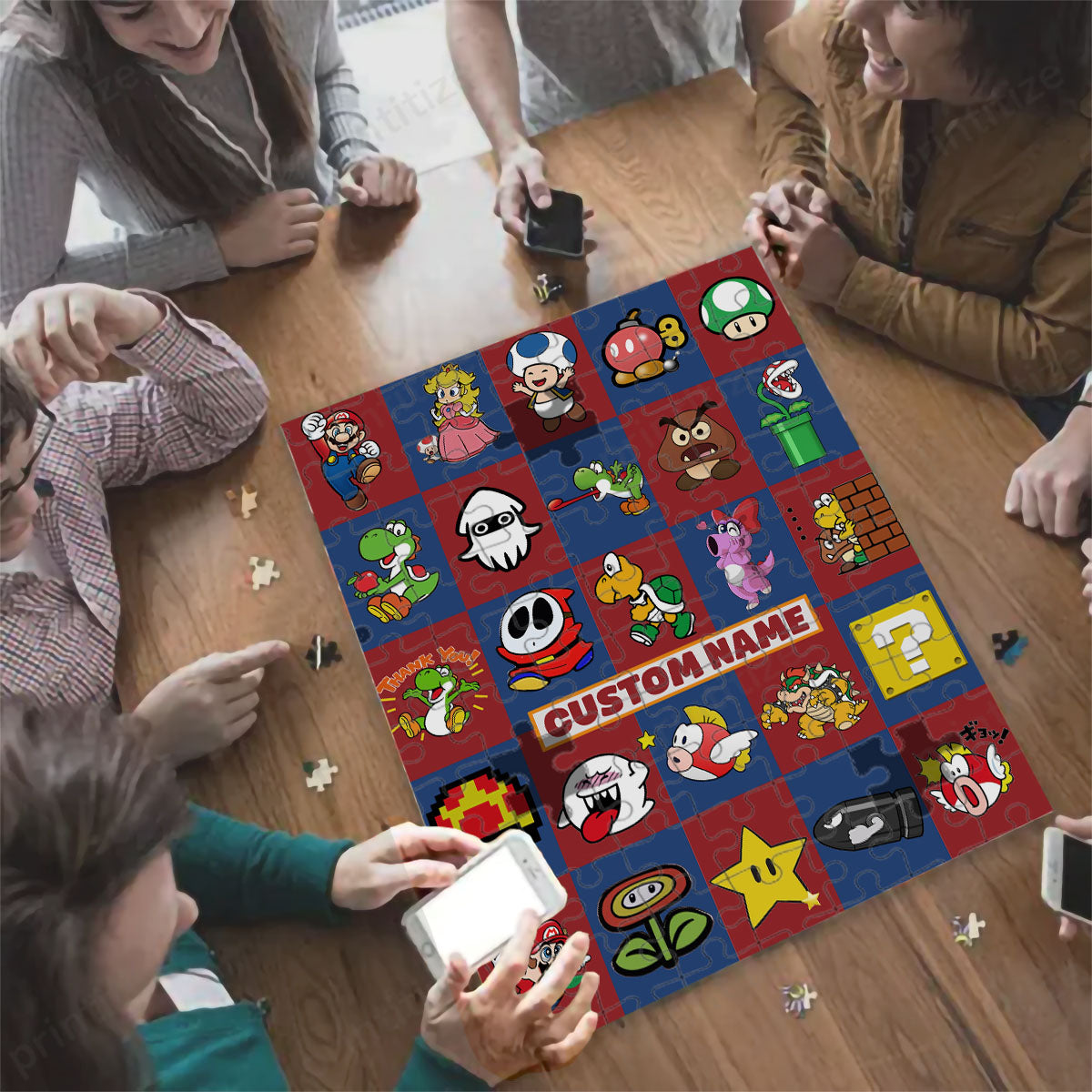 Personalized Custom Name Super Mario Gaming Puzzle