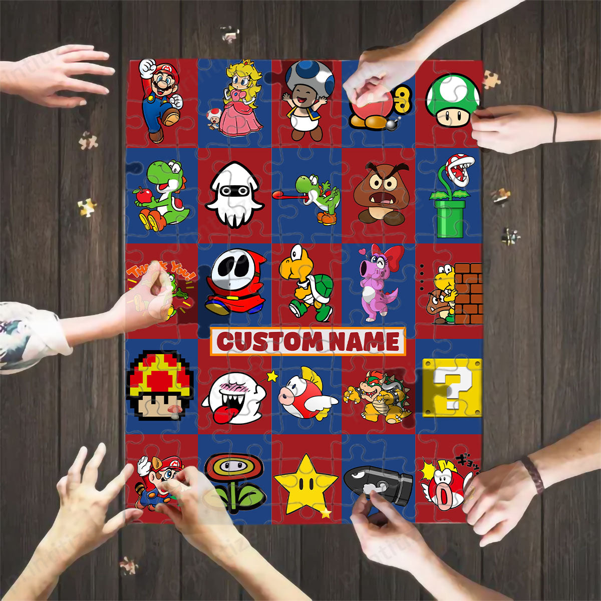 Personalized Custom Name Super Mario Gaming Puzzle