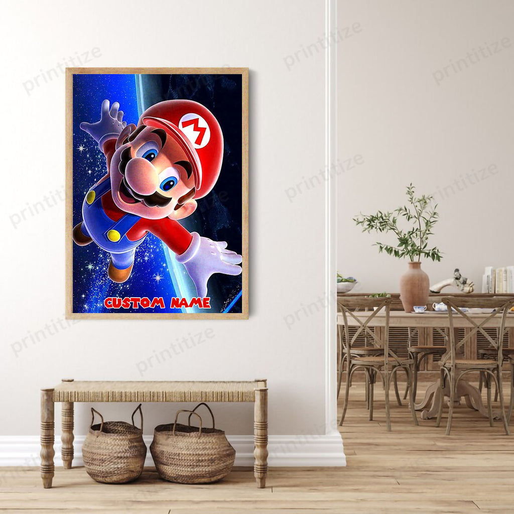 Personalized Custom Name Super Mario Bros Galaxy Portrait Canvas