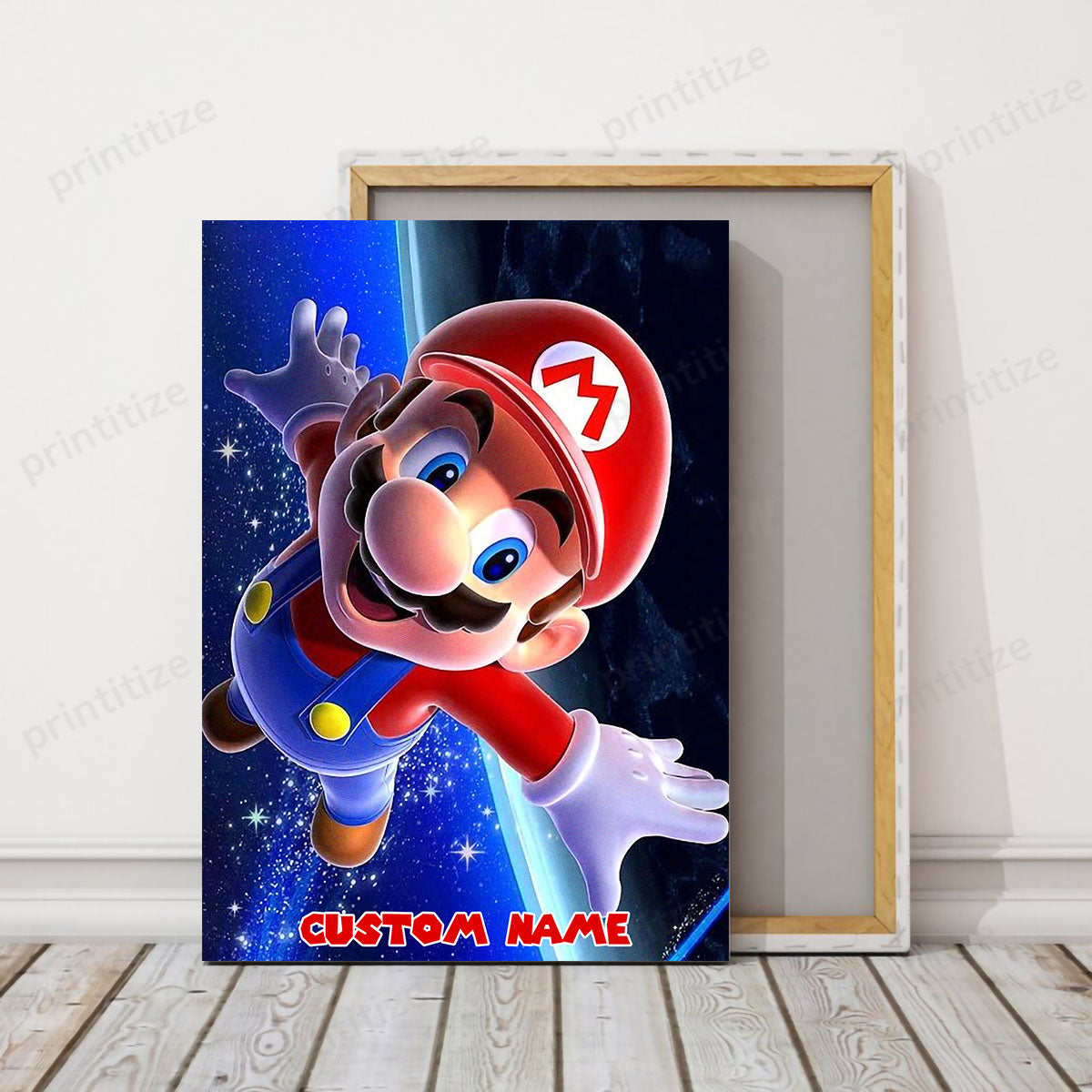 Personalized Custom Name Super Mario Bros Galaxy Portrait Canvas