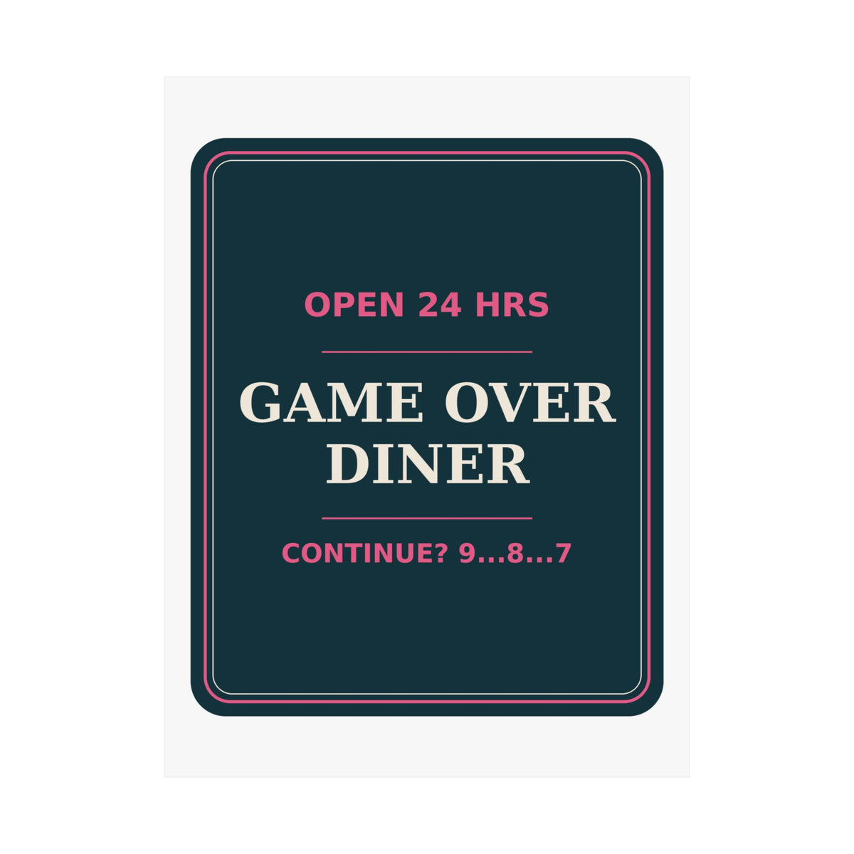 Game Over Diner — Poster