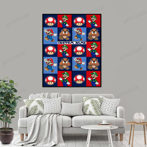 Personalized Custom Name Nintendo Super Mario Portrait Canvas