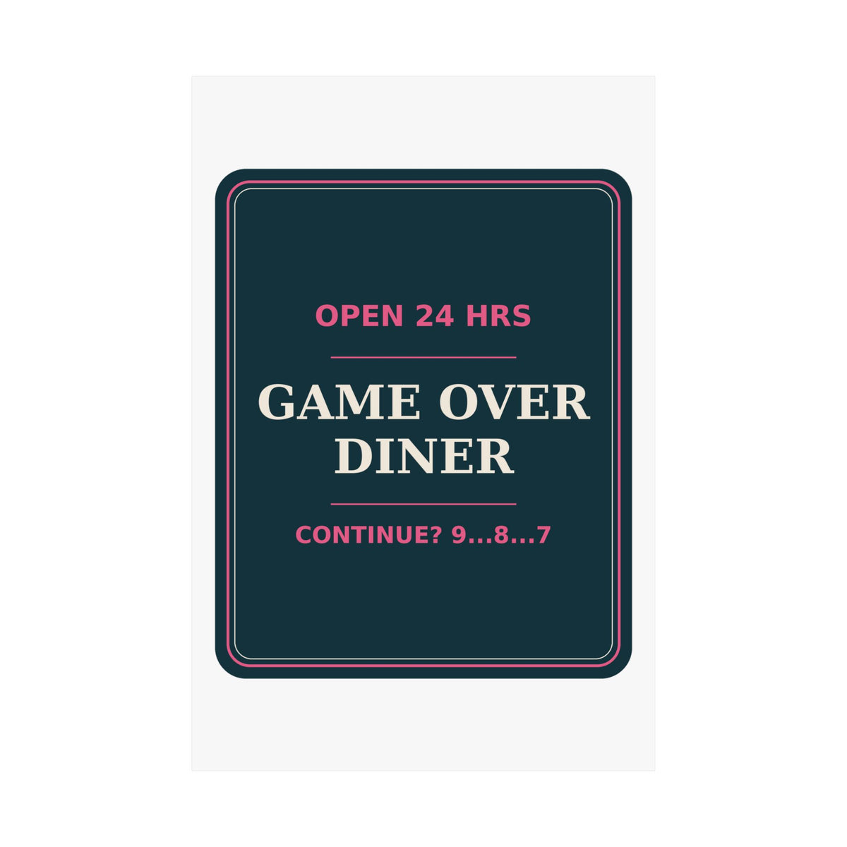 Game Over Diner — Poster