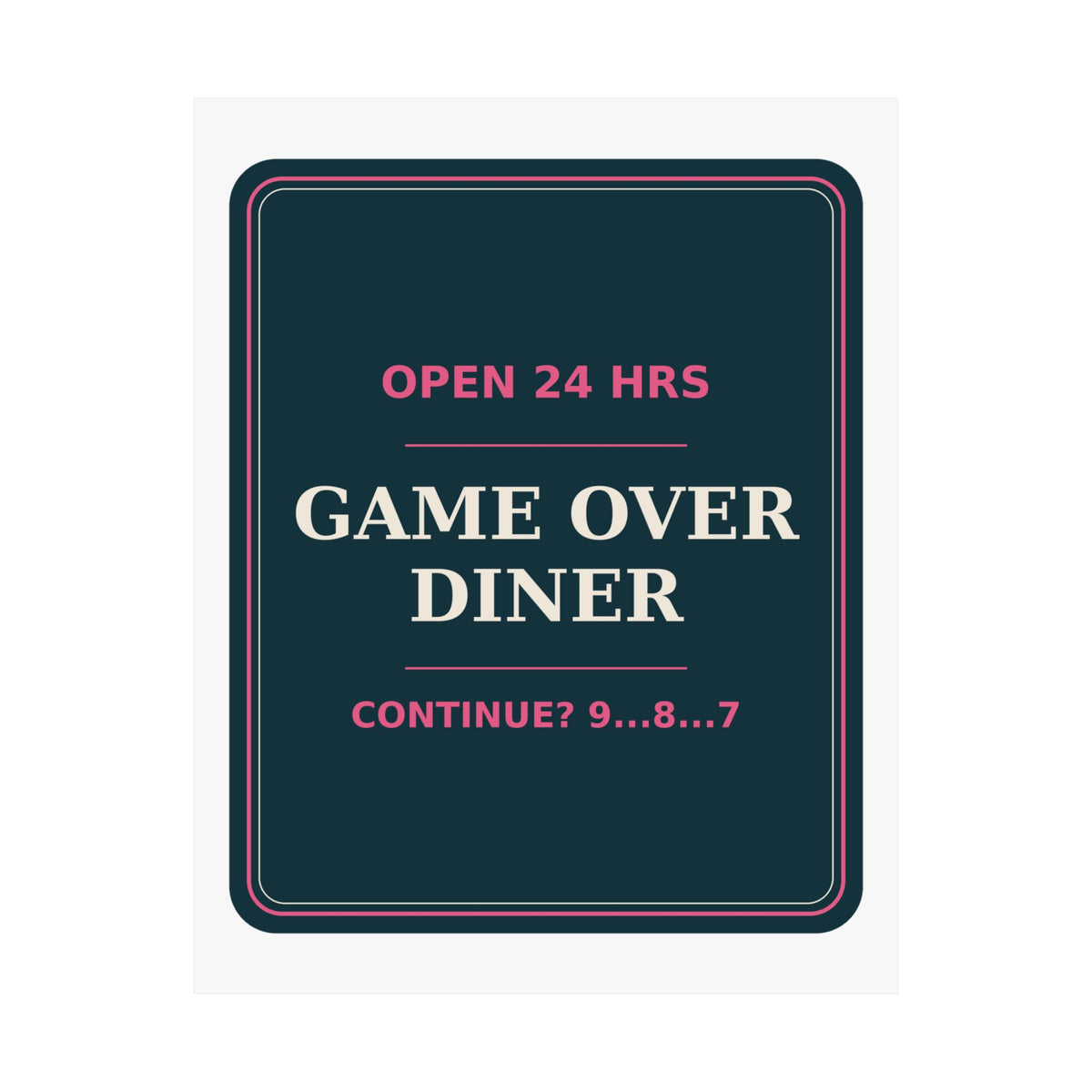 Game Over Diner — Poster