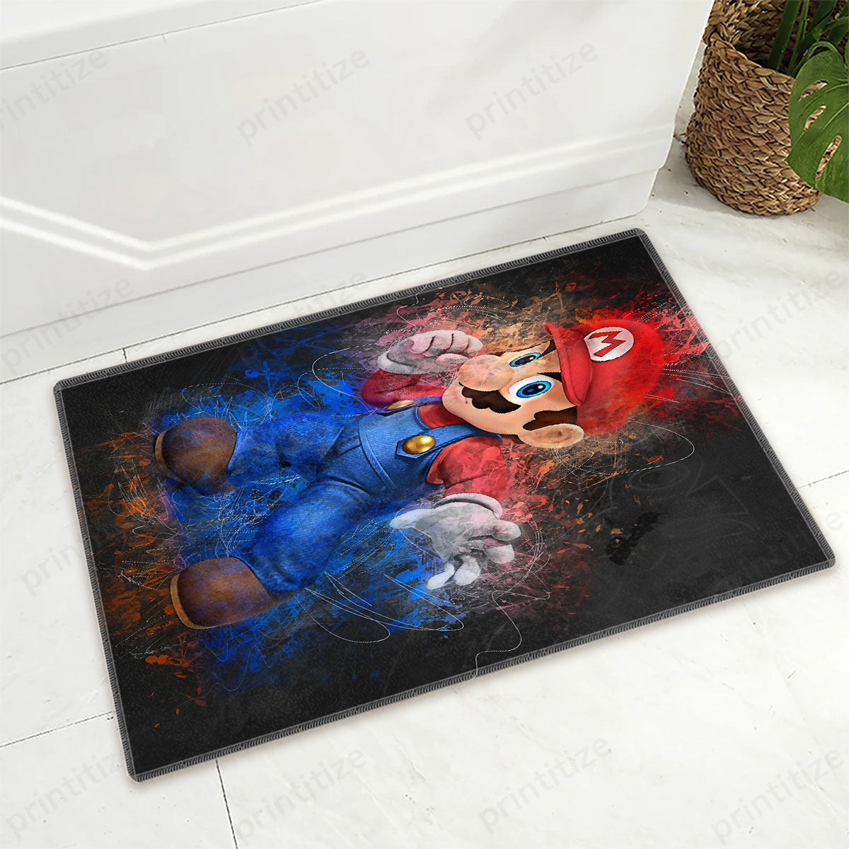 Super Mario Bross Mock Jigsaw Doormat