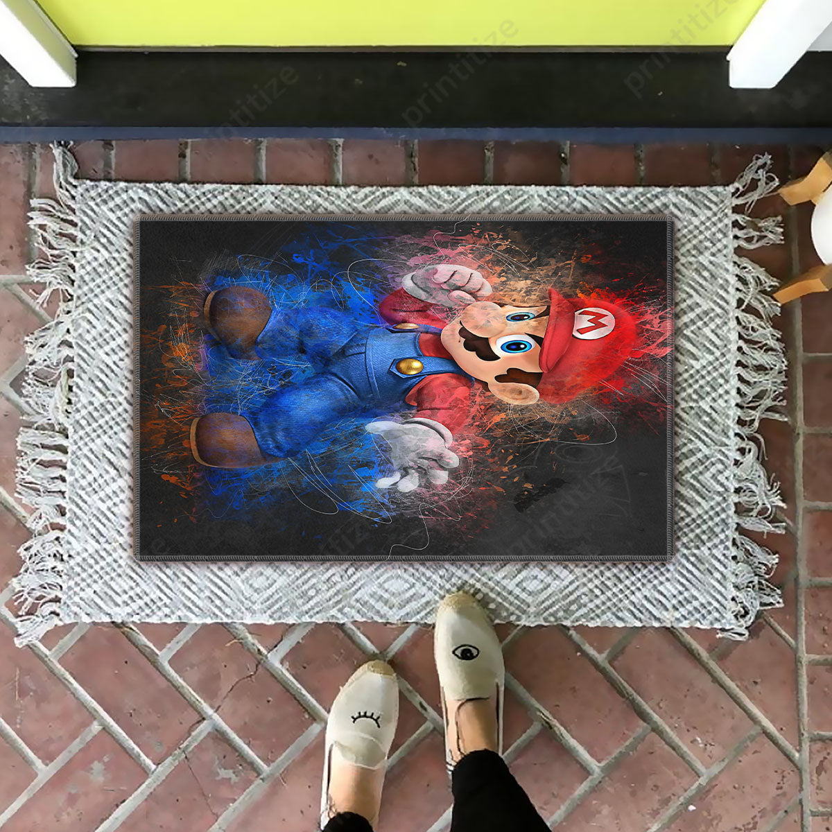 Super Mario Bross Mock Jigsaw Doormat