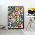 Personalized Custom Name Super Mario Smash Bros Characters Portrait Poster