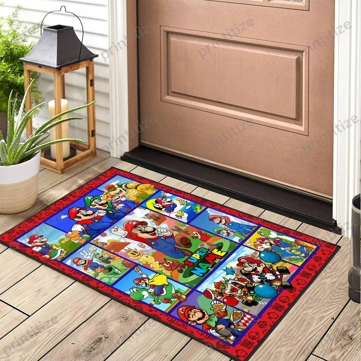 Personalized Custom Name Super Mario Gaming Doormat