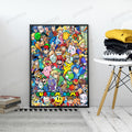 Personalized Custom Name Super Mario Smash Bros Characters Portrait Poster