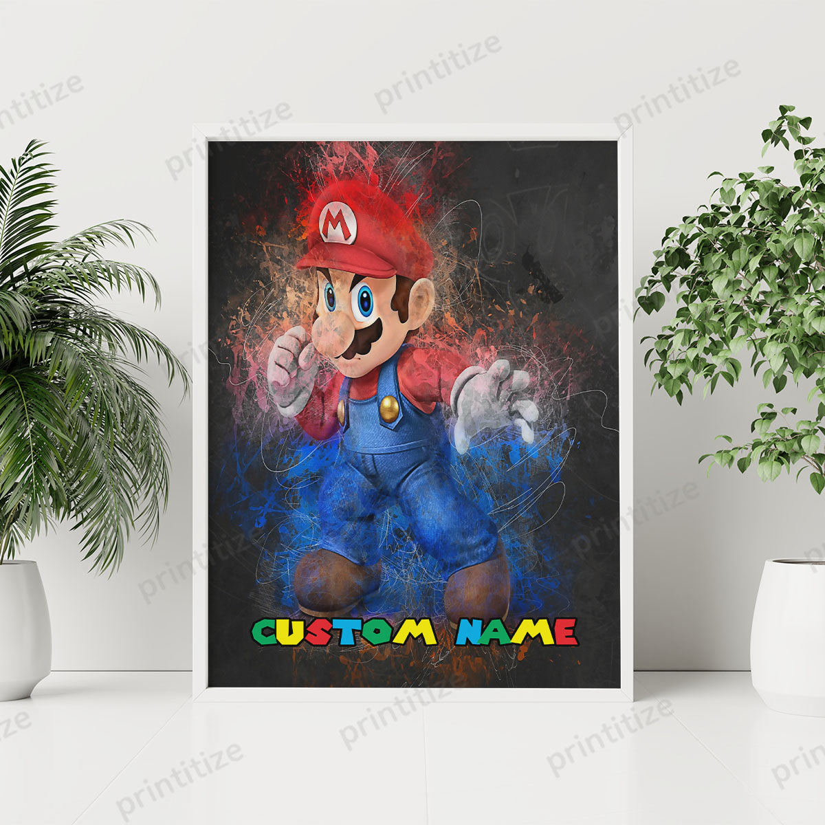 Personalized Custom Name Super Mario Bross Portrait Poster