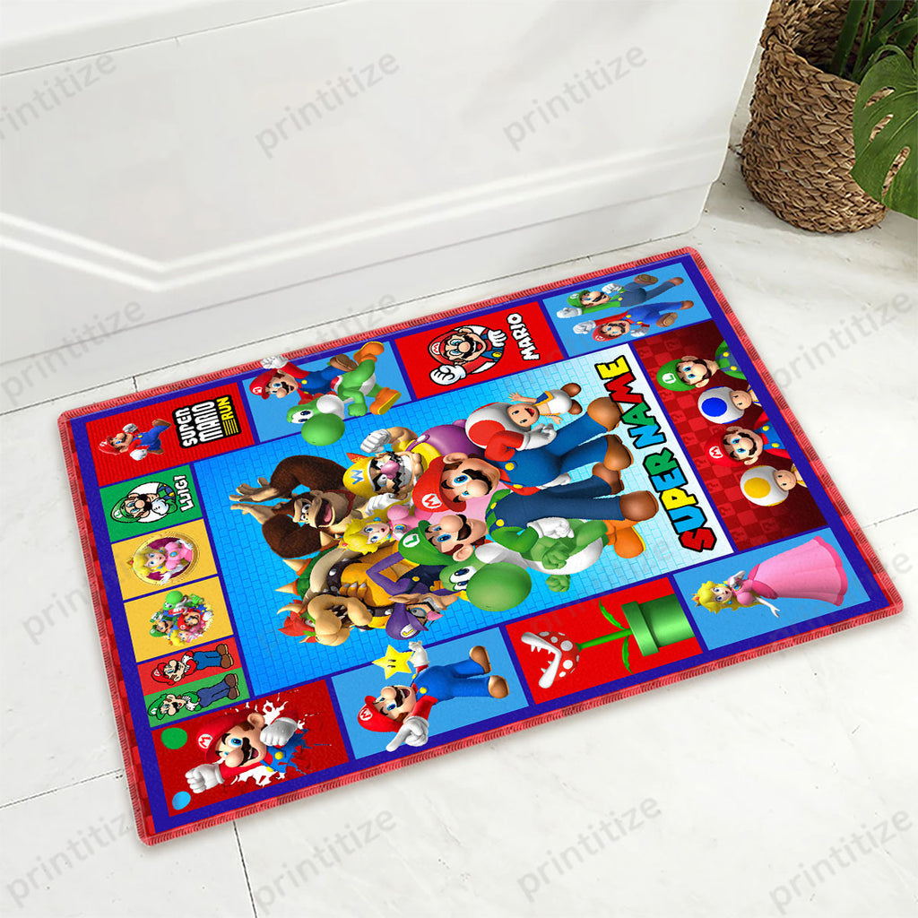 Personalized Custom Name Super Mario Gaming Doormat