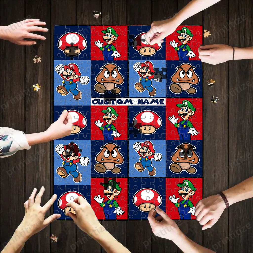 Personalized Custom Name Nintendo Super Mario Puzzle