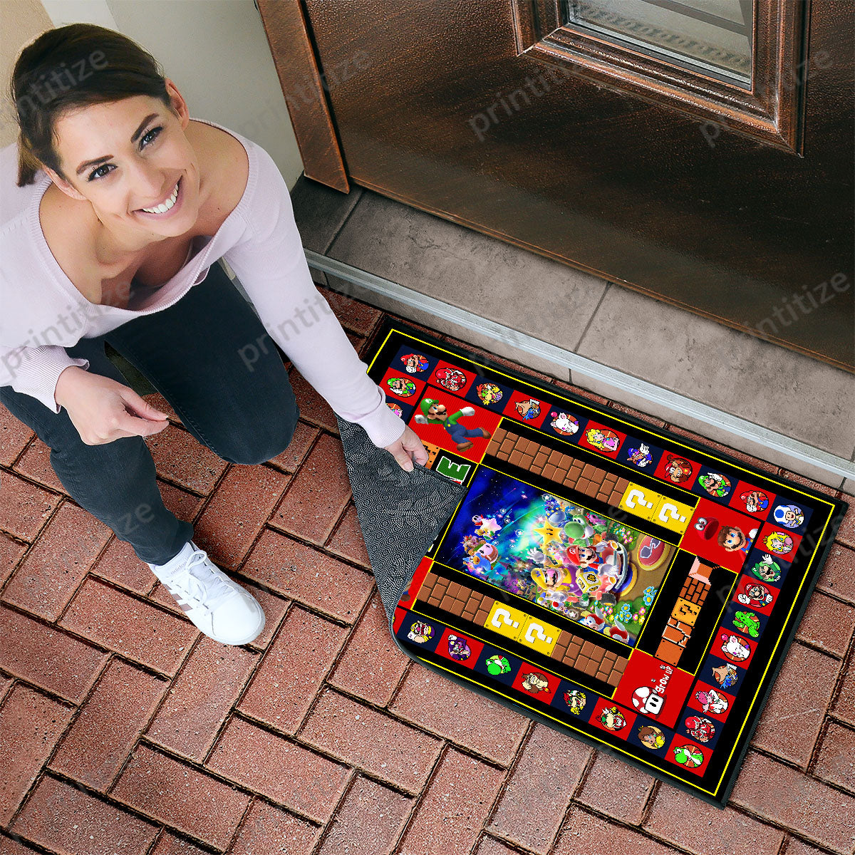 Personalized Custom Name Super Mario Doormat
