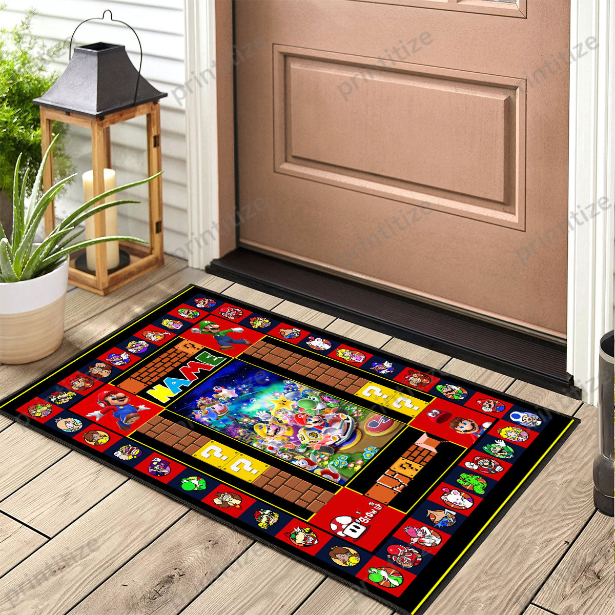 Personalized Custom Name Super Mario Doormat