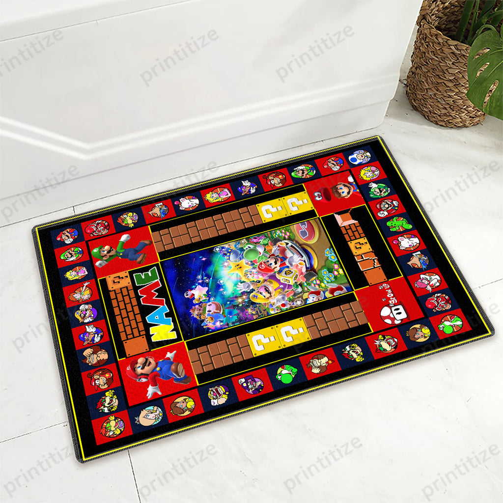 Personalized Custom Name Super Mario Doormat