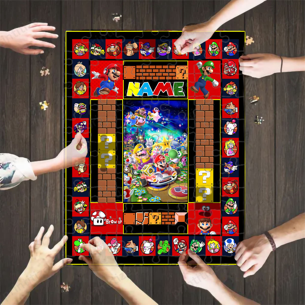 Personalized Custom Name Super Mario Puzzle