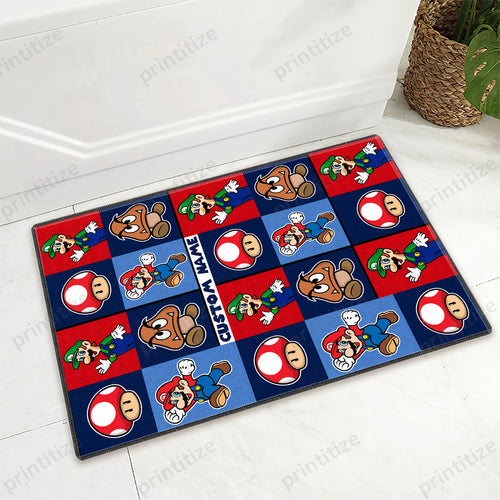 Personalized Custom Name Nintendo Super Mario Doormat