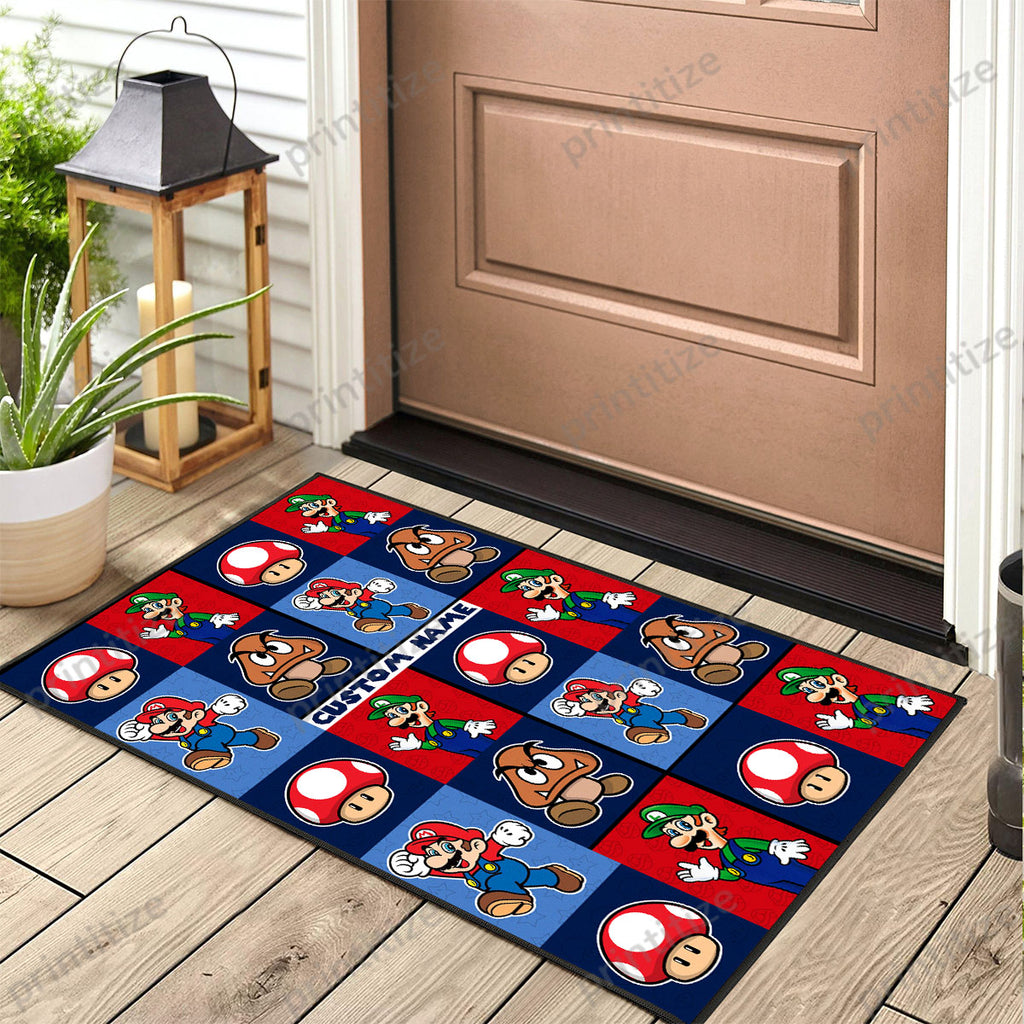 Personalized Custom Name Nintendo Super Mario Doormat