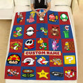 Personalized Custom Name Super Mario Gaming Blanket