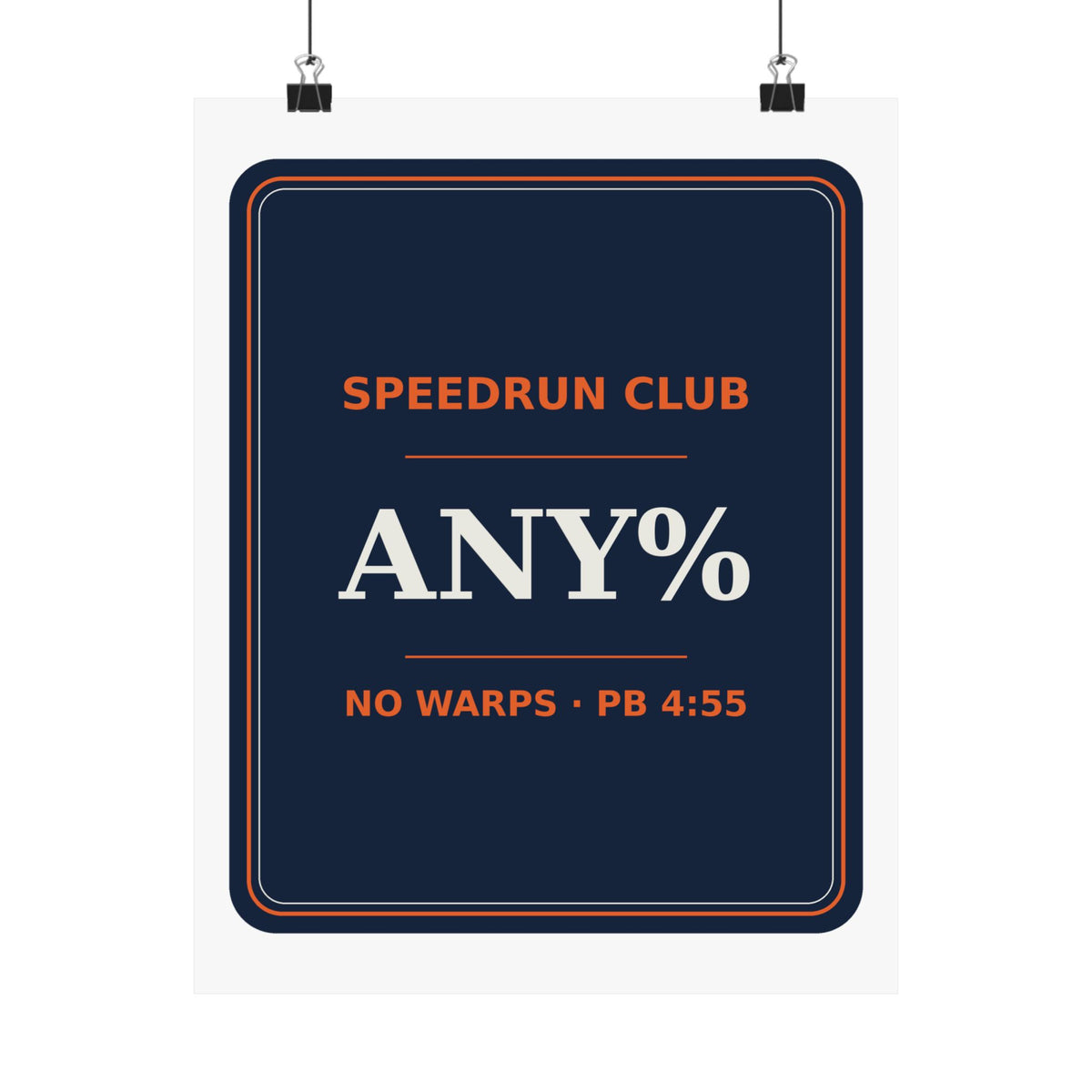Speedrun Club — Any% — Poster