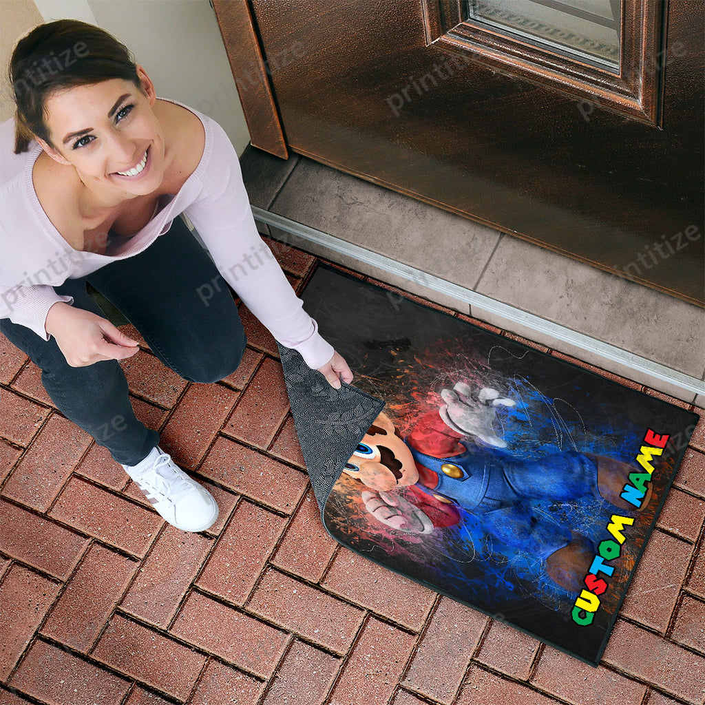 Personalized Custom Name Super Mario Bross Doormat
