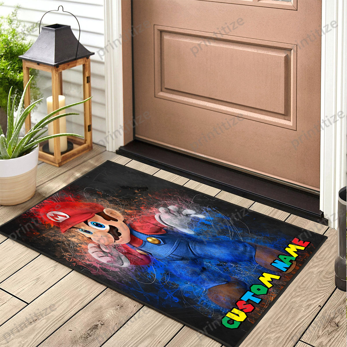 Personalized Custom Name Super Mario Bross Doormat