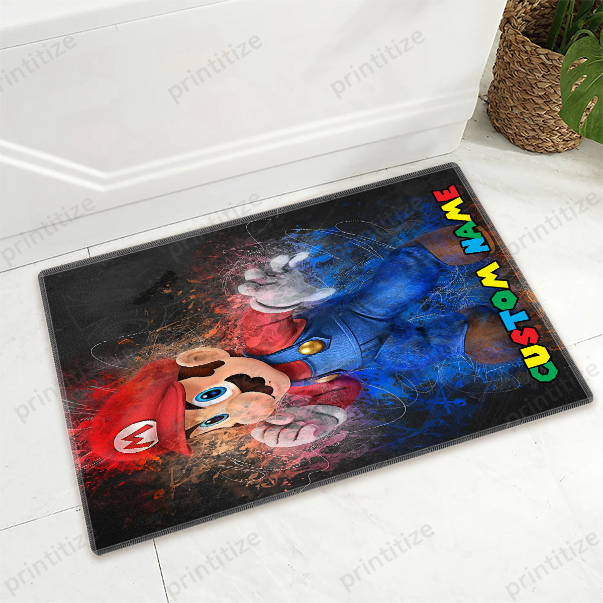 Personalized Custom Name Super Mario Bross Doormat