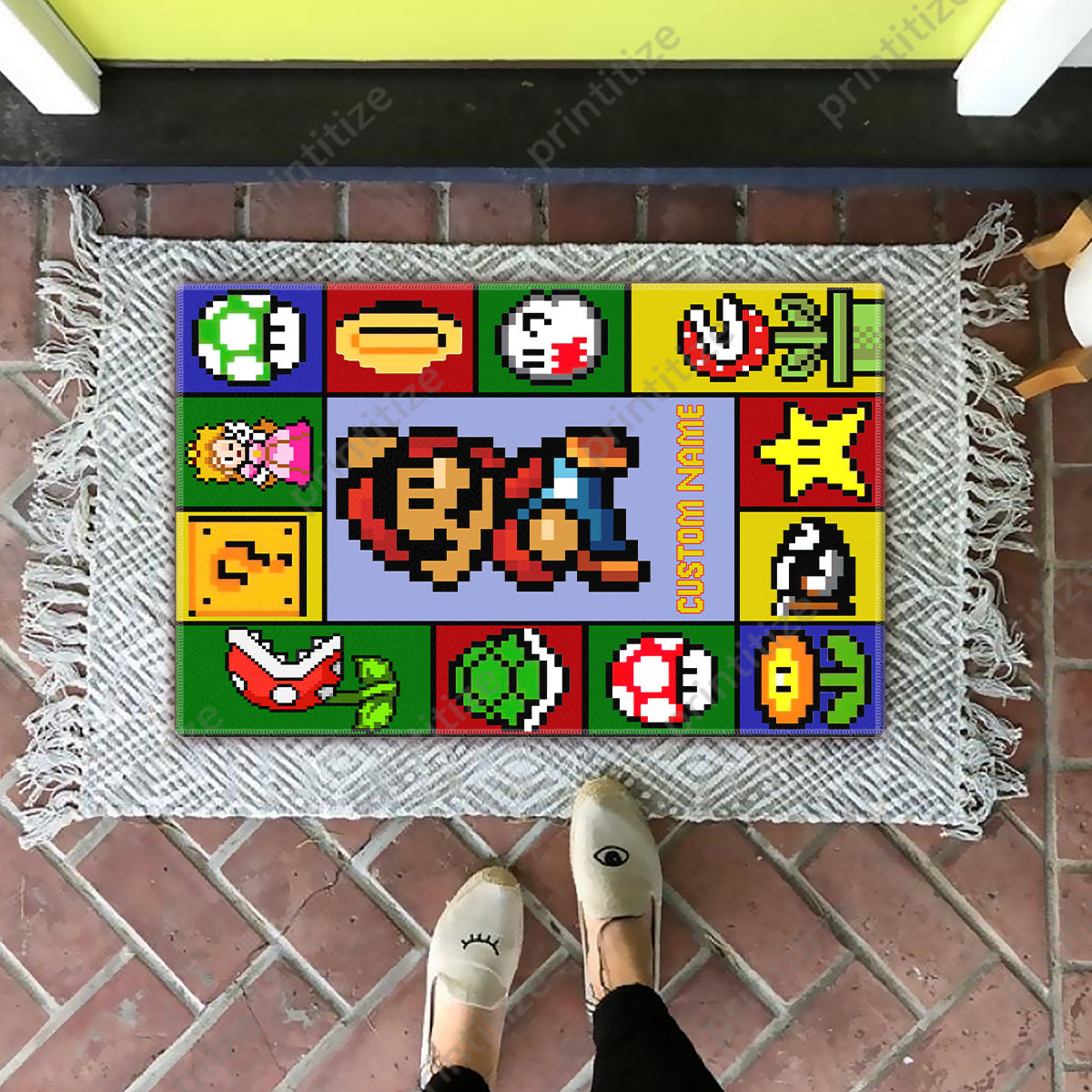 Personalized Custom Name Super Mario Gaming Doormat