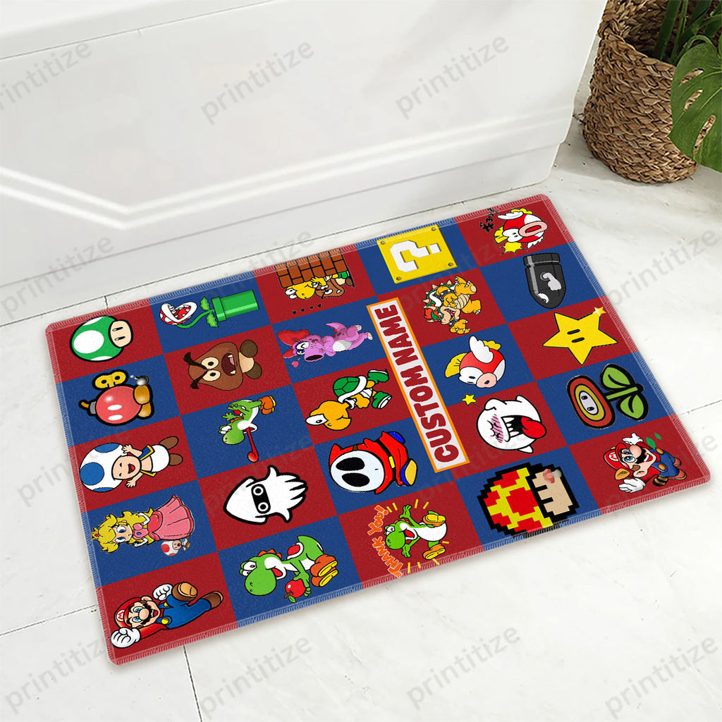 Personalized Custom Name Super Mario Gaming Doormat