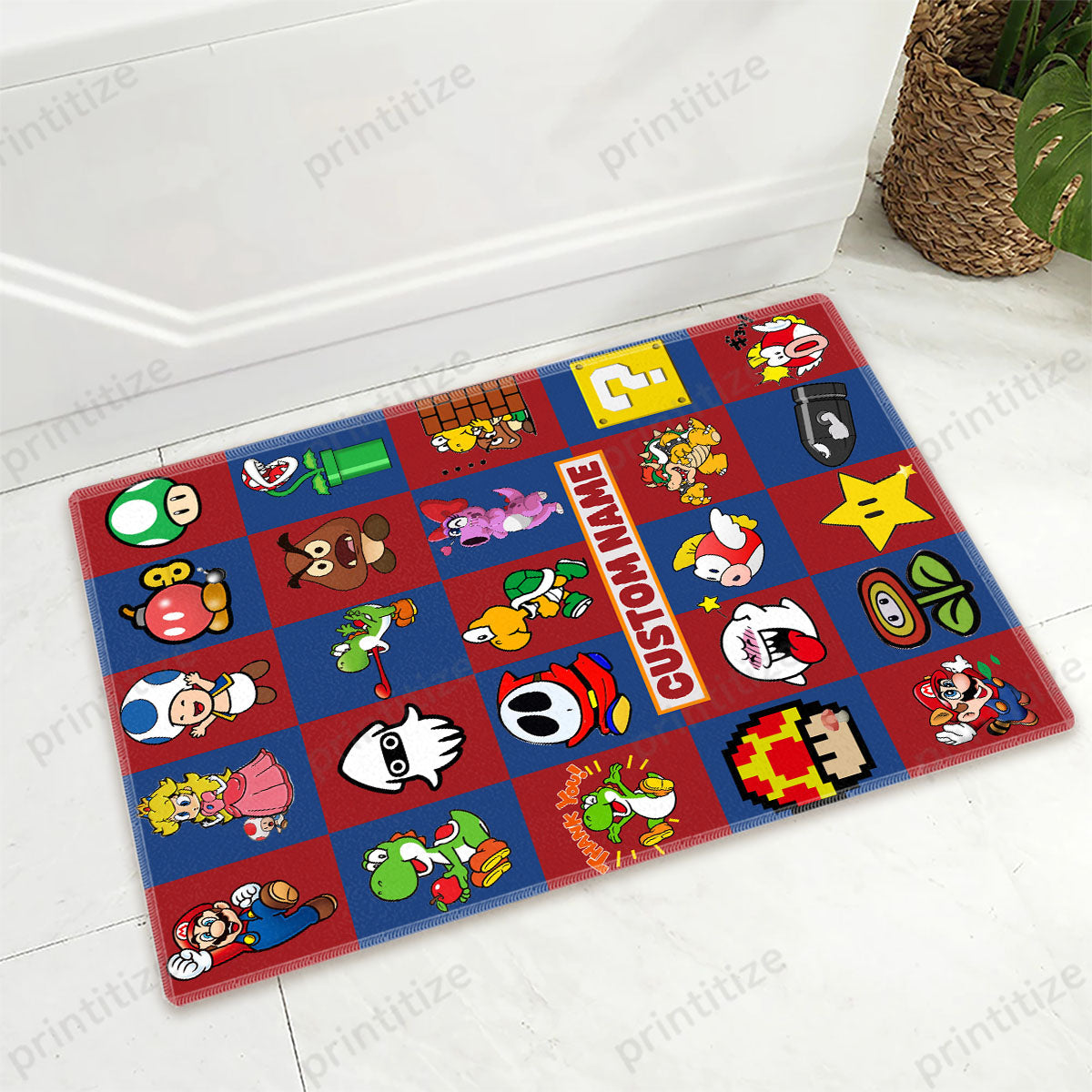 Personalized Custom Name Super Mario Gaming Doormat