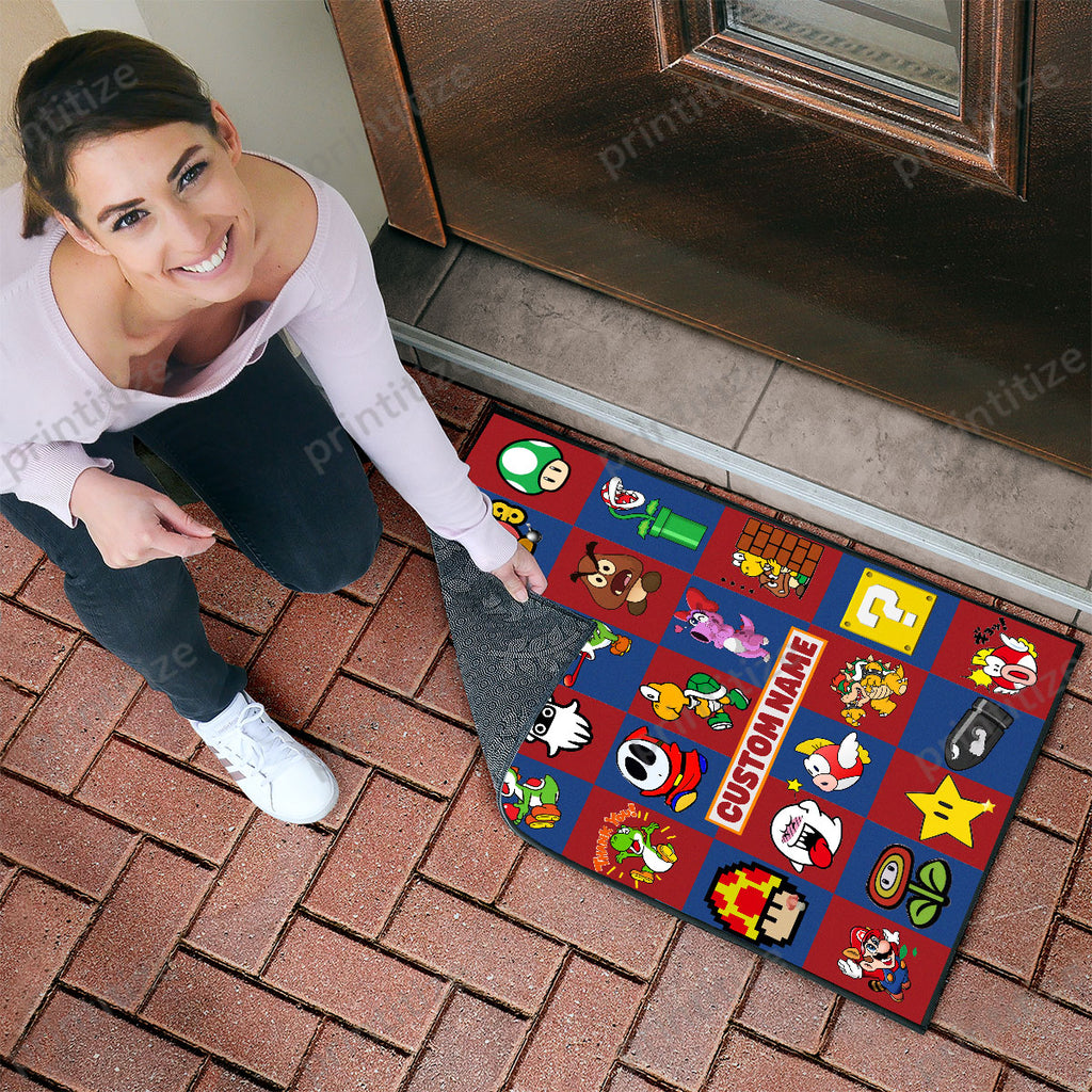 Personalized Custom Name Super Mario Gaming Doormat