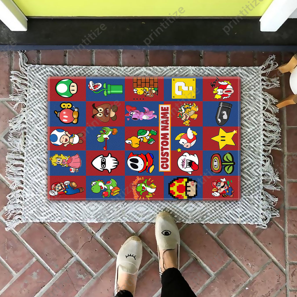 Personalized Custom Name Super Mario Gaming Doormat