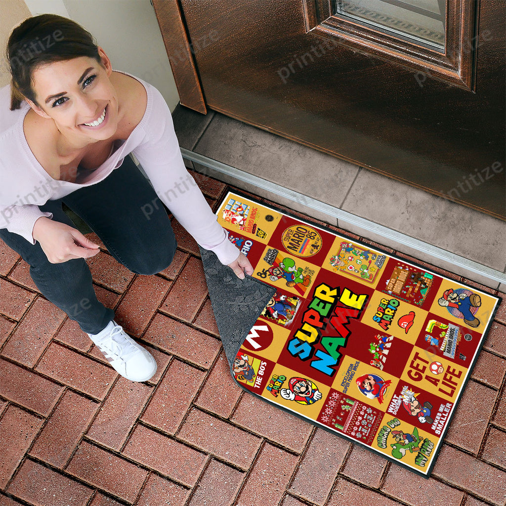 Personalized Custom Name Super Mario Gaming Doormat