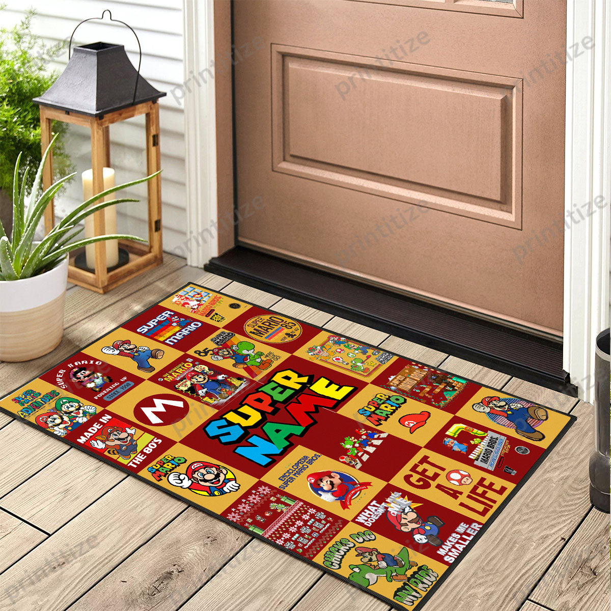 Personalized Custom Name Super Mario Gaming Doormat