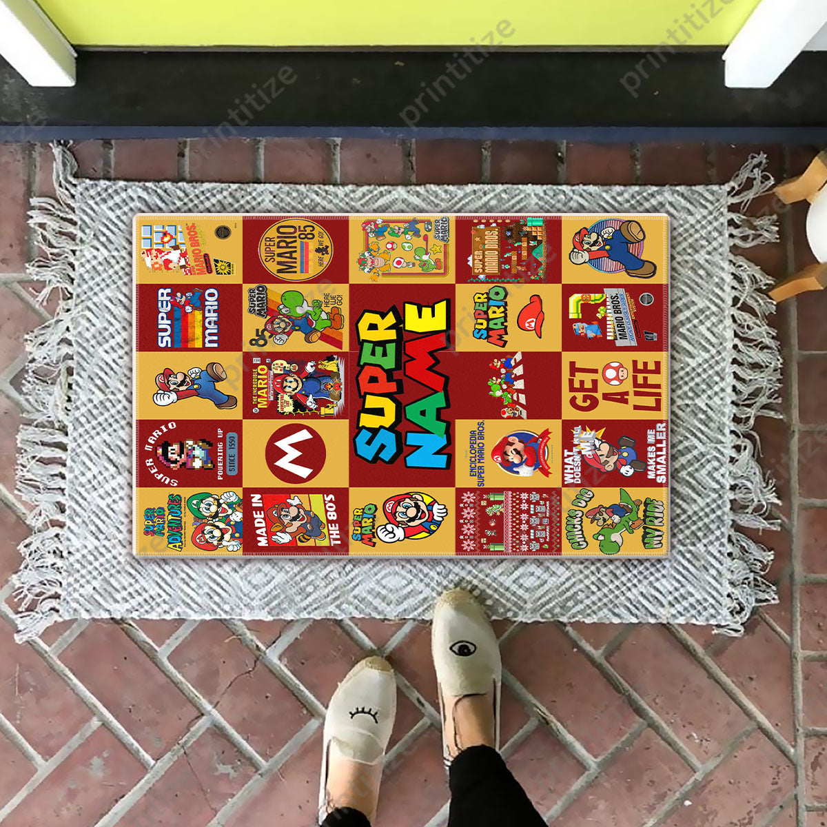 Personalized Custom Name Super Mario Gaming Doormat