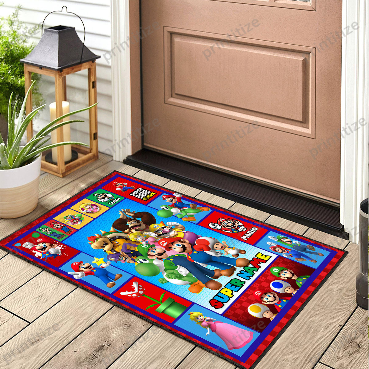 Personalized Custom Name Super Mario Gaming Doormat