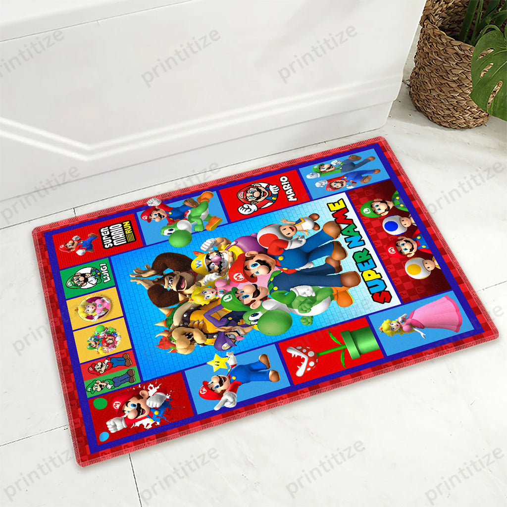 Personalized Custom Name Super Mario Gaming Doormat