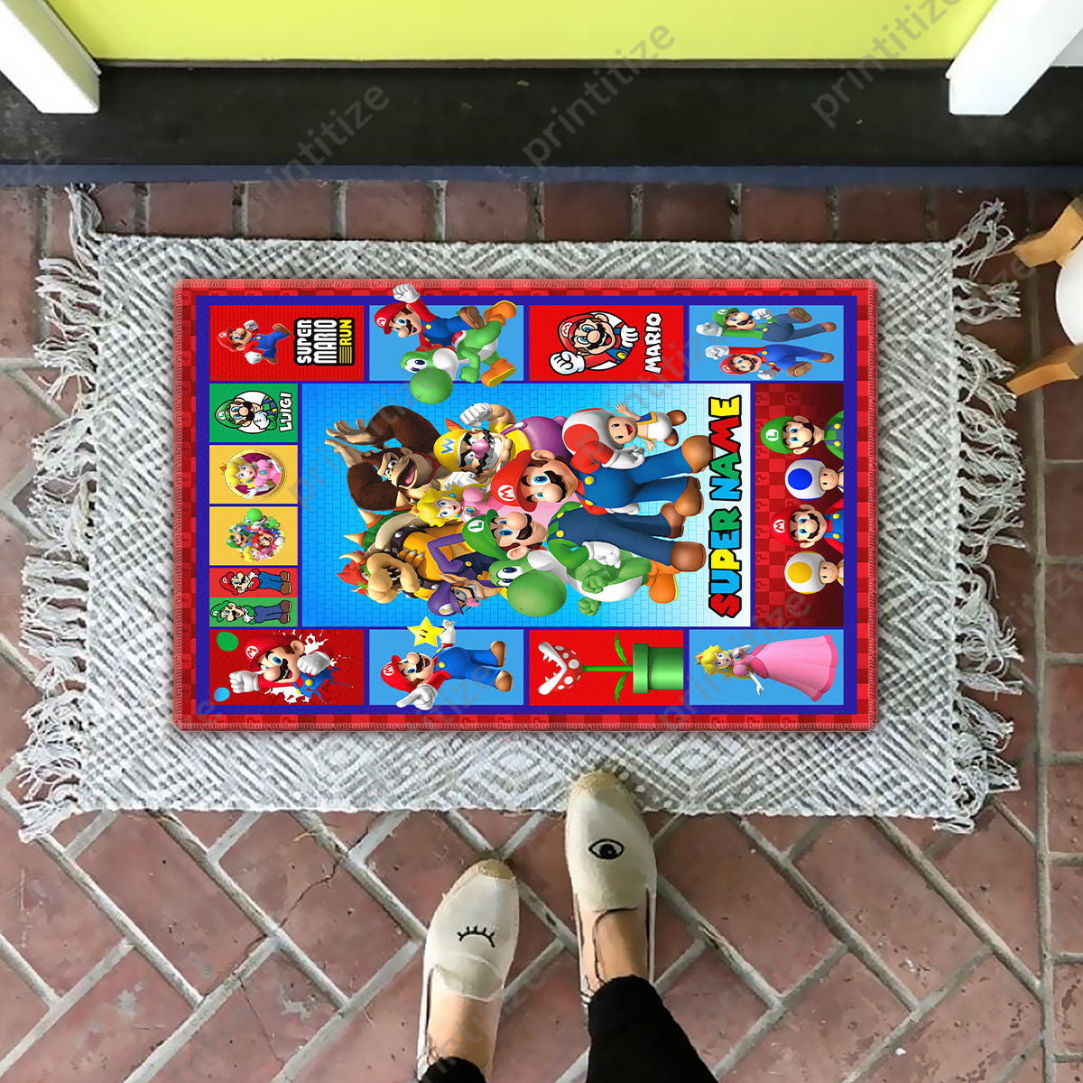 Personalized Custom Name Super Mario Gaming Doormat