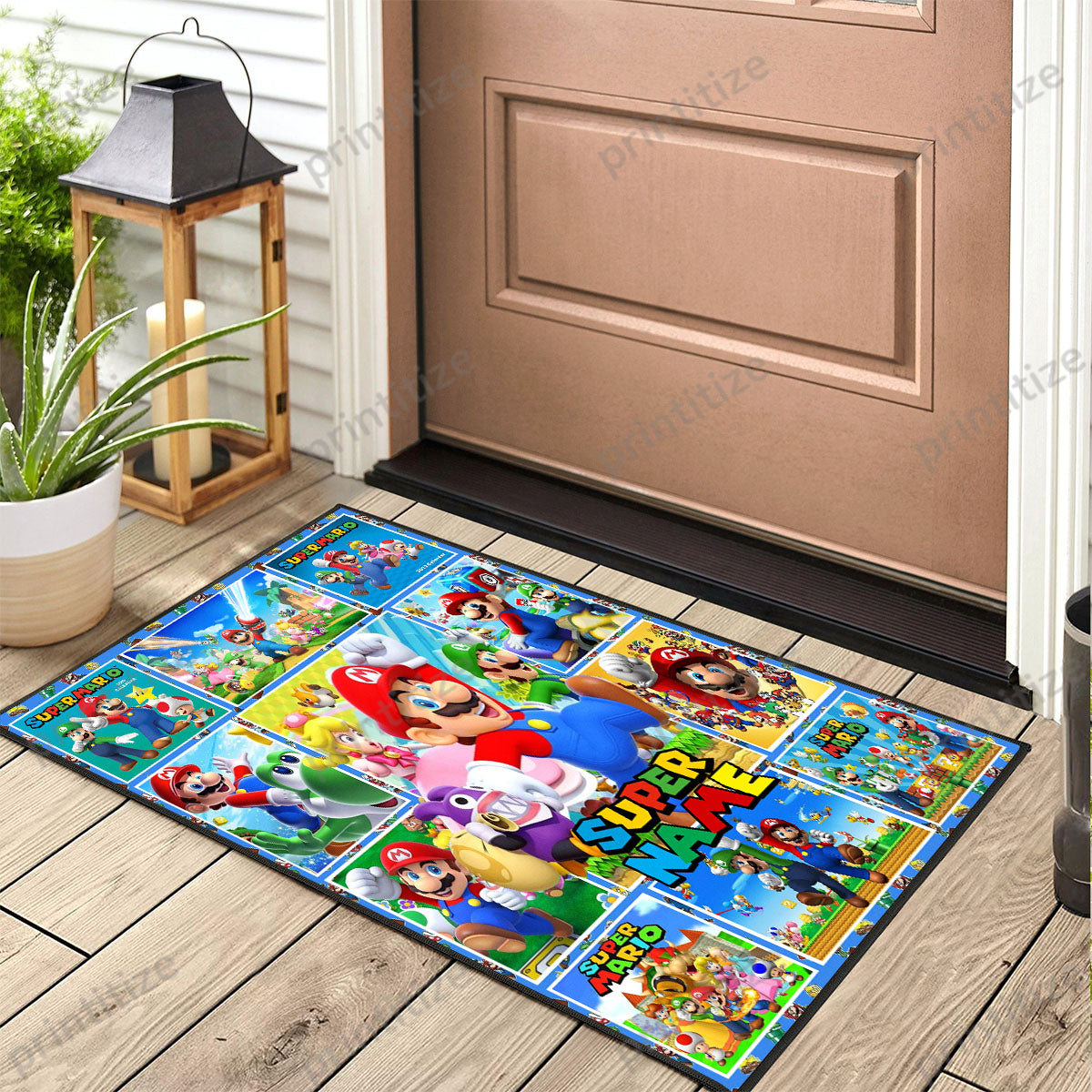 Personalized Custom Name Super Mario Bros Doormat