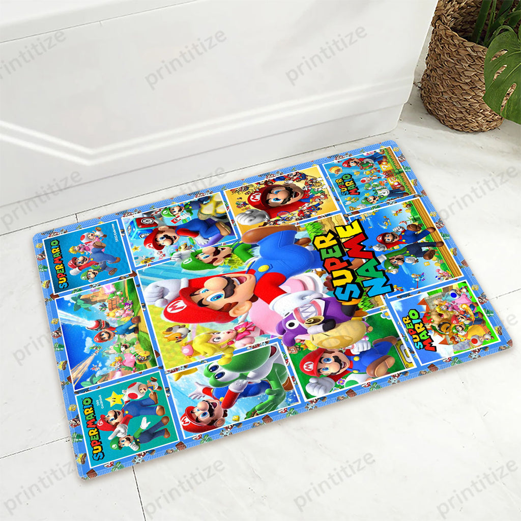 Personalized Custom Name Super Mario Bros Doormat