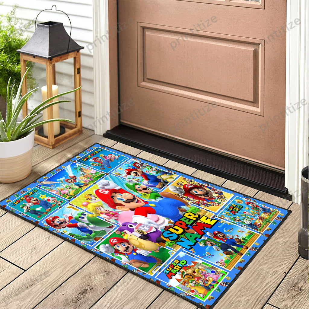 Personalized Custom Name Super Mario Bros Doormat