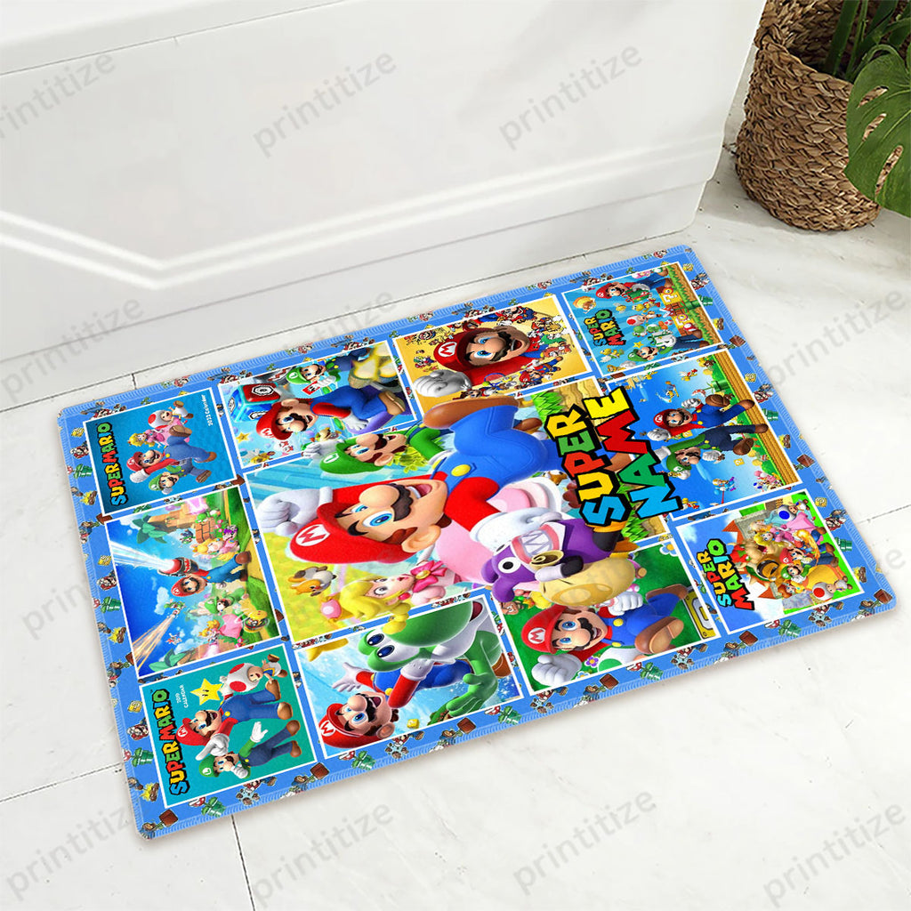 Personalized Custom Name Super Mario Bros Doormat