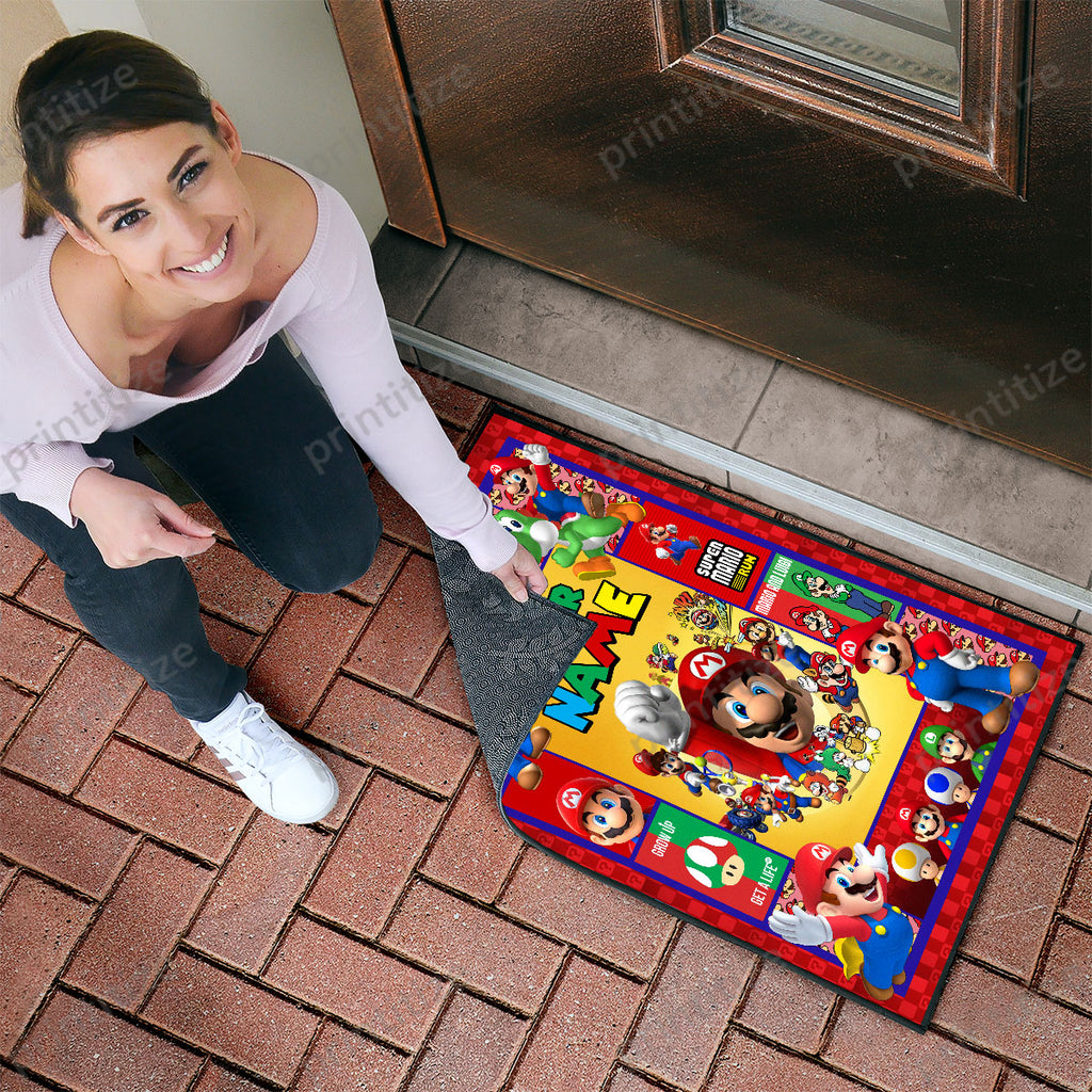 Personalized Custom Name Super Mario Gaming Doormat