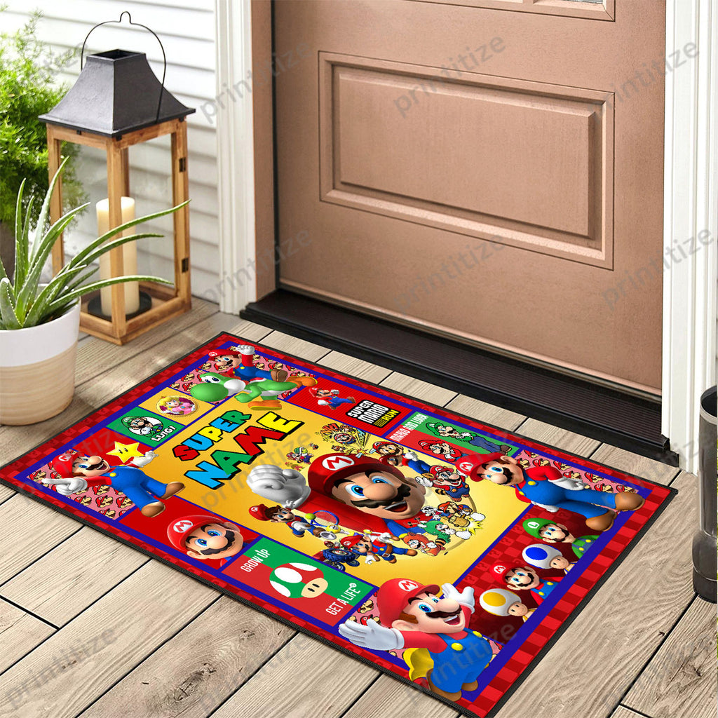 Personalized Custom Name Super Mario Gaming Doormat
