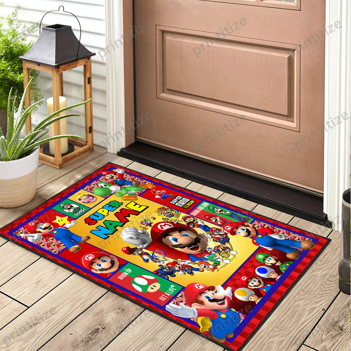 Personalized Custom Name Super Mario Gaming Doormat