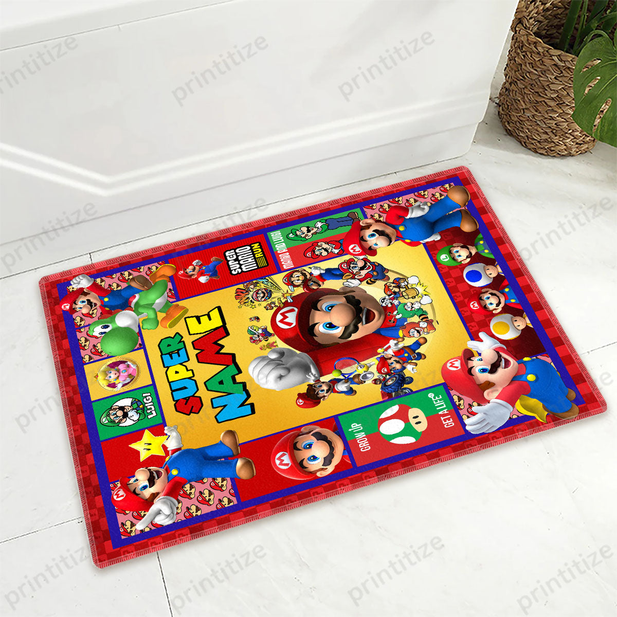Personalized Custom Name Super Mario Gaming Doormat