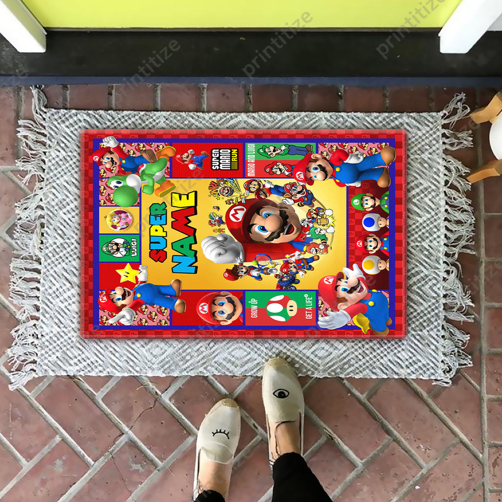 Personalized Custom Name Super Mario Gaming Doormat