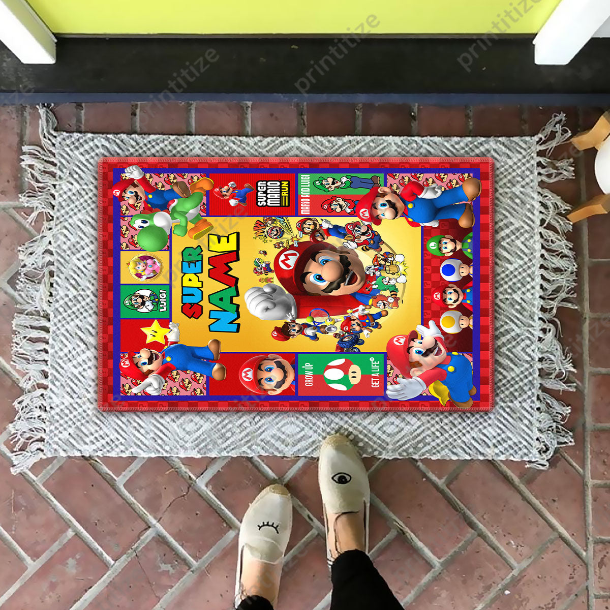 Personalized Custom Name Super Mario Gaming Doormat
